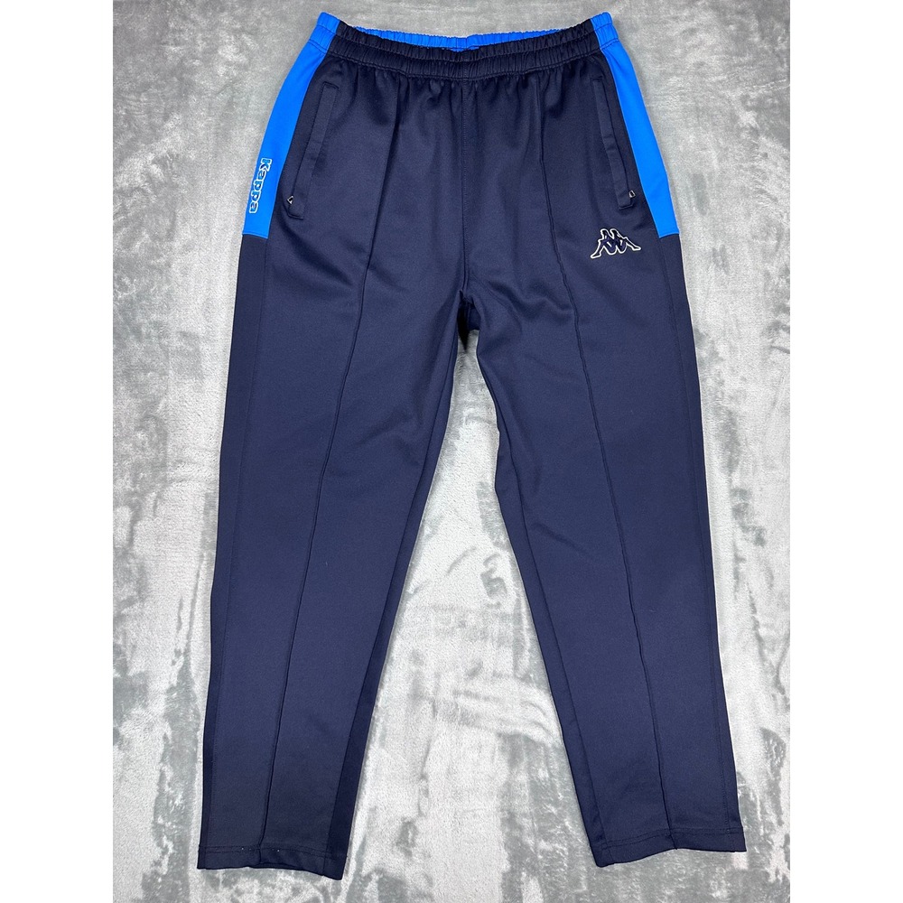 Kappa Mens Track Pants Navy Blue Colorblock Athletic Tapered XL KCEN502